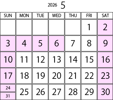 ３月の営業日カレンダー